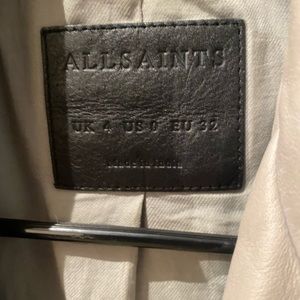 All Saints Leather Jacket (Light Gray)